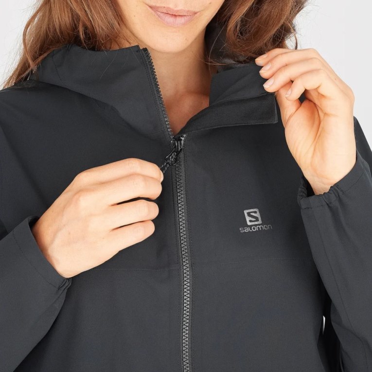 Black Salomon Essential Waterproof 2.5 L Women's Shell Jackets | IE UV3571